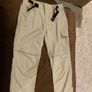 Men’s Cargo, Convertible Zip Off Pants/Shorts Sz S 32 Tan
